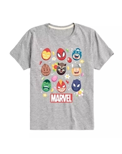 Футболка с короткими рукавами и принтом пасхальных яиц для мальчиков 8-20 лет, серый Marvel