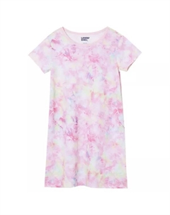 Ночная рубашка с короткими рукавами для малышей и девочек 4-16 лет, цвет pastel butterflies Lands' end
