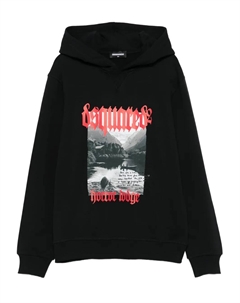 Толстовка с графическим принтом, черный Dsquared2 kids