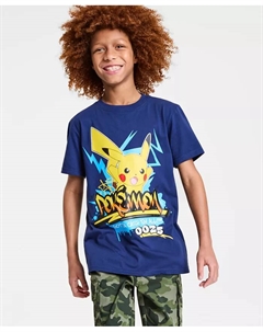 Футболка с коротким рукавом и принтом Пикачу из Pokémon для мальчиков Little & Big, синий Epic threads