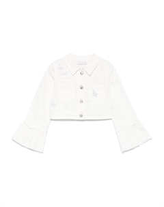 Джинсовая куртка Butterfly, белый Monnalisa