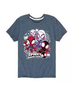 Футболка с короткими рукавами и принтом «Паучок и его удивительные друзья» для мальчиков 8-20 лет, синий Marvel