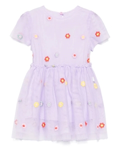 Платье с цветочной вышивкой, фиолетовый Stella mccartney kids