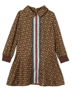 Платье с монограммой, коричневый Burberry kids