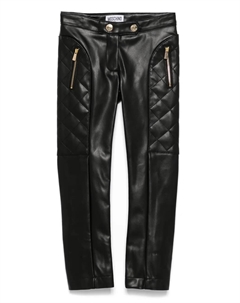 Брюки из искусственной кожи, черный Moschino kids
