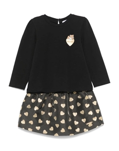 Комплект из футболки и юбки с вышивкой, черный Moschino kids
