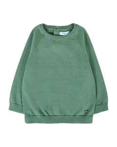 Хлопковый свитер с круглым вырезом, зеленый Mayoral