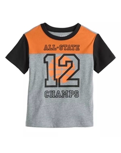 Футболка с короткими рукавами и цветным рисунком для мальчиков и малышей, цвет grey all state Jumping beans