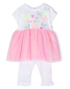 Комплект из легинсов и платья с подолом из тюля, белый Billieblush