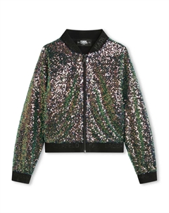 Бомбер с пайетками, нейтральный Karl lagerfeld kids
