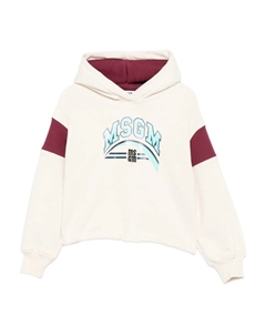 Худи в стиле колор-блок с логотипом, нейтральный Msgm kids