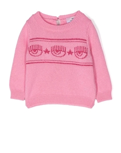 Джемпер Eyestar вязки интарсия, розовый Chiara ferragni kids