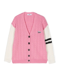 Кардиган с вышитым логотипом, розовый Msgm kids