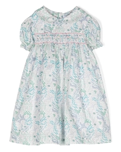 Комплект из платья и блумеров с цветочным принтом, зеленый Siola