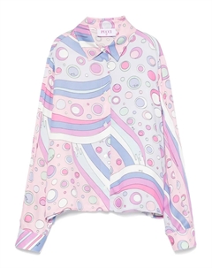 Рубашка с абстрактным принтом, фиолетовый Pucci junior