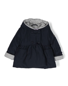 Двубортная куртка с капюшоном, синий Il gufo