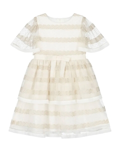 Расклешенное платье с кружевной вышивкой, белый Patachou