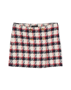 Твидовая юбка мини в клетку, красный Versace kids