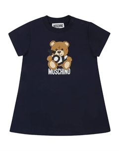Платье мини с принтом Teddy Bear, синий Moschino kids