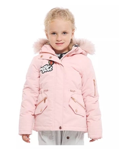 Детская парка с утепленным капюшоном, розовый Rokka&rolla