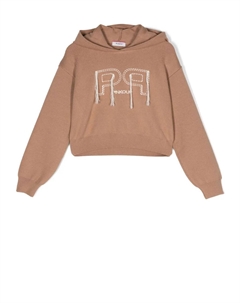 Трикотажное худи с вышитым логотипом, нейтральный Pinko kids