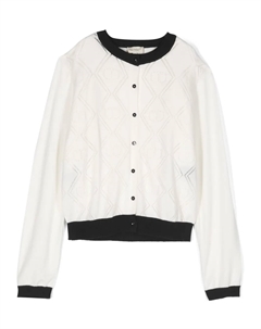 Кардиган с жаккардовым логотипом, белый Twin-set kids