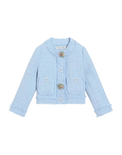 Твидовый жакет с декорированными пуговицами, синий Dolce & gabbana kids