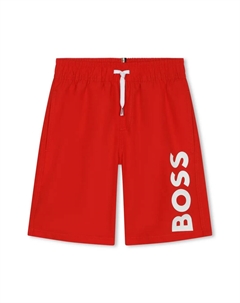 Плавки-шорты с кулиской и логотипом, красный Boss kidswear