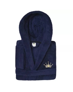 Детский купальный халат с капюшоном и принтом гепарда, суперплюшевый, двойной, с начесом, синий Linum home textiles