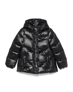 Пуховик с капюшоном, черный Fay kids