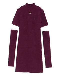 Платье в рубчик с высоким воротником, фиолетовый Twin-set kids