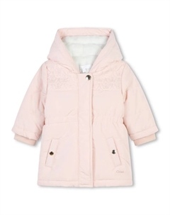 Пуховик с капюшоном, розовый Chloé kids
