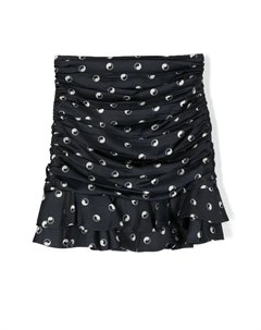 Юбка с оборками и графичным принтом, черный Les coyotes de paris