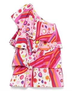 Платье на одно плечо, розовый Pucci junior