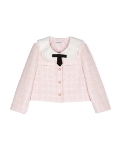 Твидовый жакет с воротником Питер Пэн, розовый Self-portrait kids