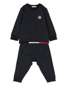 Спортивный костюм с нашивкой-логотипом, синий Moncler enfant