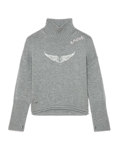 Свитер с эффектом потертости, серый Zadig & voltaire kids