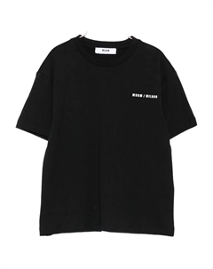 Хлопковая футболка с логотипом, черный Msgm kids