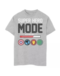 Футболка с графическим принтом «Мстители: Режим супергероя» для мальчиков 4–7 лет, серый Licensed character