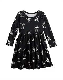 Платье с длинным рукавом для девочек и малышек, цвет bow icons black Jumping beans