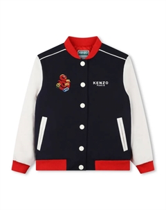 Бомбер с вышитым логотипом, синий Kenzo kids