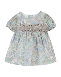 Платье с объемными рукавами и сборками, синий Tartine et chocolat