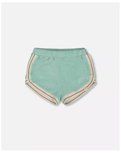 Детские шорты из махровой ткани для девочек Turquoise And Beige, зеленый Deux par deux