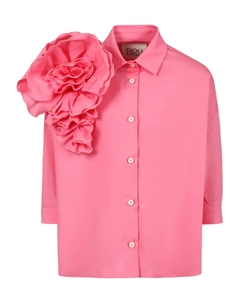 Рубашка с цветочной аппликацией, розовый Douuod kids