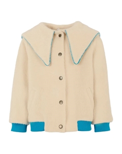 Куртка-бомбер с большим воротником и вышивкой, нейтральный Pangolini kids