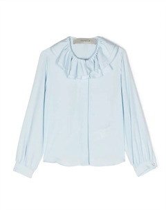 Блузка с длинными рукавами и оборками, синий Simonetta