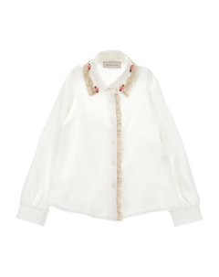 Блузка с цветочным декором, белый Monnalisa