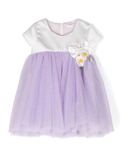 Платье из тюля с цветочной аппликацией, фиолетовый Monnalisa
