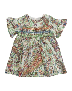 Расклешенное платье с принтом Paisley, зеленый Etro kids