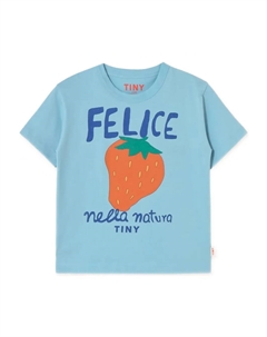 Футболка с принтом клубники, синий Tinycottons